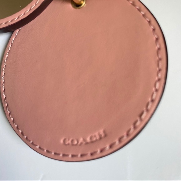 NEW Coach Timeless Chic Mirror Bag Charm Key Chain Pink Brown - Picture 3 of 9